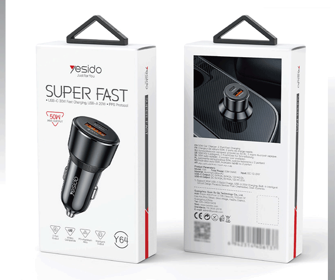 شارژر فندکی یسیدو مدل Yesido Y64