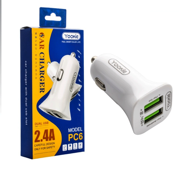 شارژر فندکی 24w یوکی مدل PC6